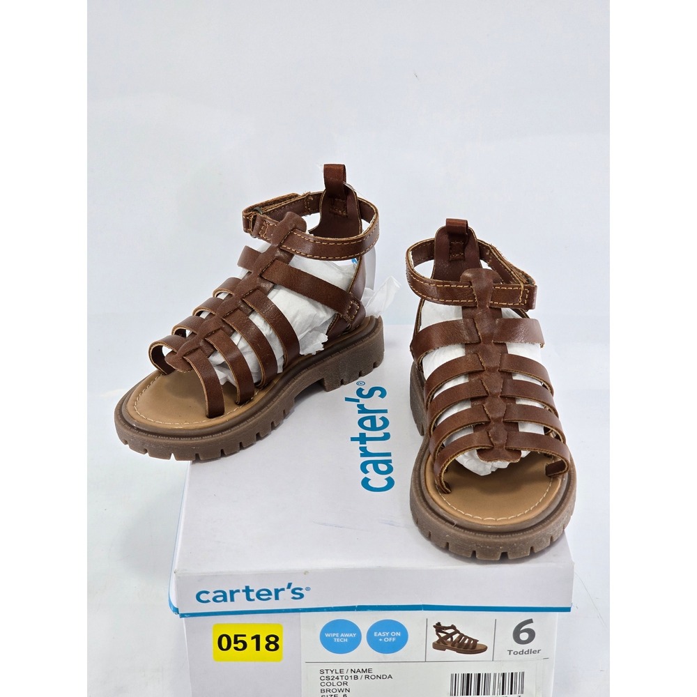 Carter's Ronda Gladiator Sandals Toddler Size 6 Brown CS24T01B - New